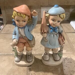 Vintage boy and girl ceramic.